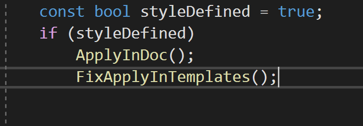 if (styleDefined) ApplyInDoc(); FixApplyInTemplates();